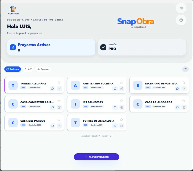 SnapObra Panel Windows